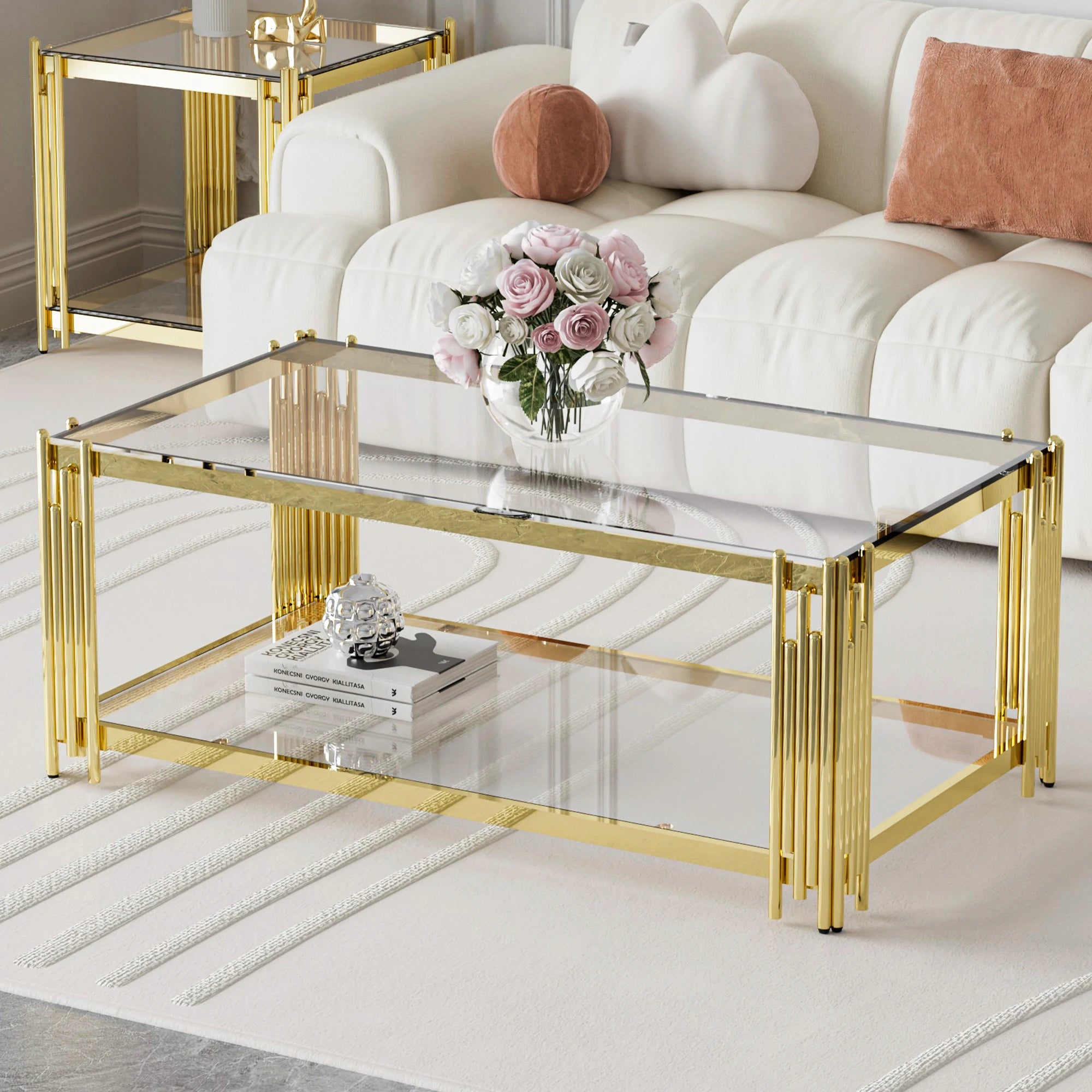 REGENT LUCENT™Modern Luxury Gold Coffee Table by PurelyhomeDeco