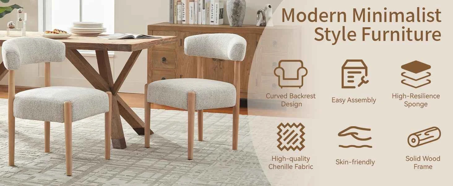 Curvena™ Upholstered Dining Chairs – Set of 4 by PurelyhomeDeco