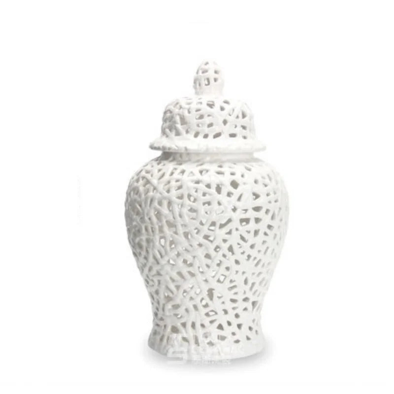 Échelon Gold – Ceramic Hollow Ginger Jar | Luxury Porcelain Home Decoration