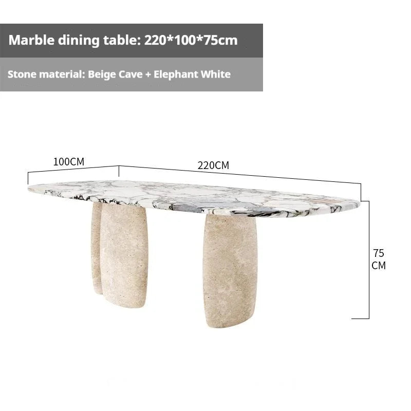 AURELIA SOLÉ™ Italian Minimalist Yellow Travertine Dining Table | Nordic Fusion Luxury