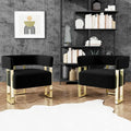 NOIR REGALIA™ Black & Gold Bouclé Accent Chair Set | Luxury Modern Duo by PurelyhomeDeco