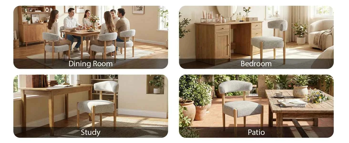 Curvena™ Upholstered Dining Chairs – Set of 4 by PurelyhomeDeco