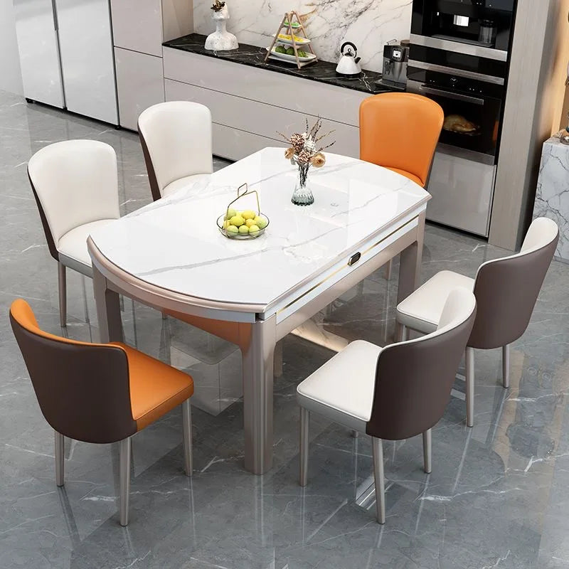 EXTORA™ Extendable Round Marble Dining Set