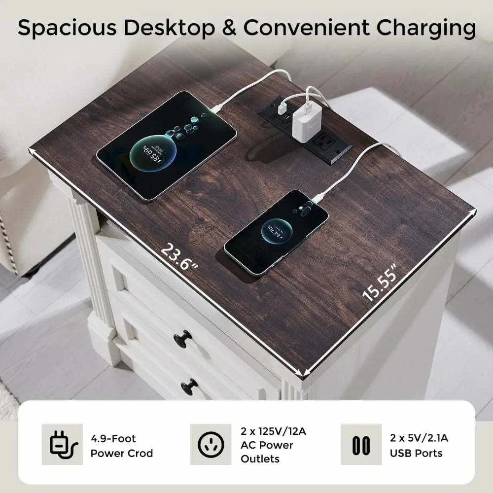 HAVENFORD Roman Column Bedside Table Duo by PurelyhomeDeco