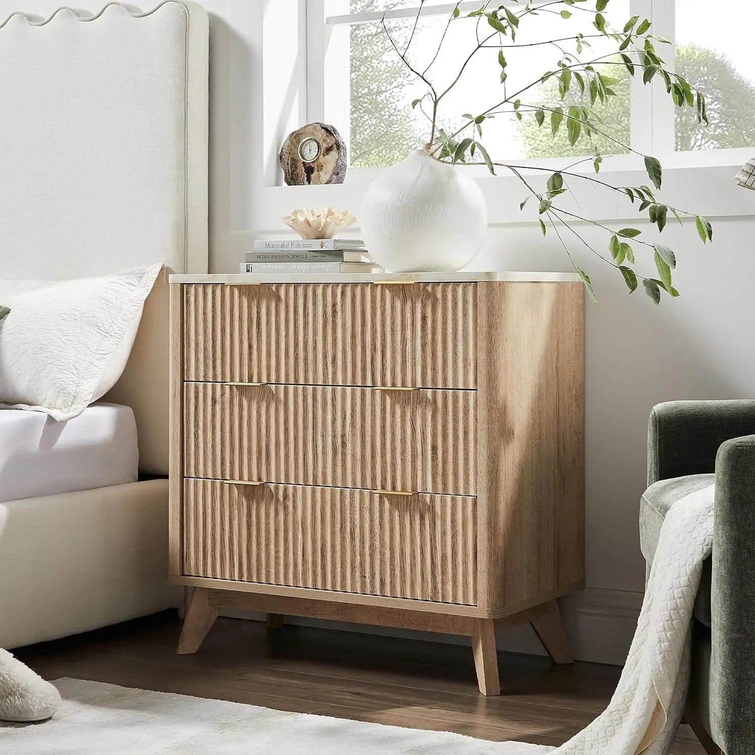 Elysian Customizable Fluted Nightstands Set of 2 by PurelyhomeDeco