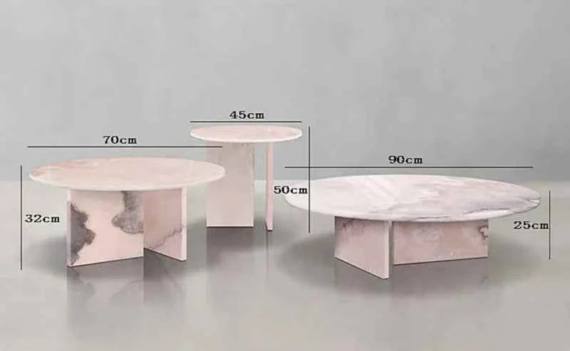 Rosé Imperiale™ – Italian Pink Marble Coffee Table Set by PurelyhomeDeco