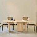 AURELIA SOLÉ™ Italian Minimalist Yellow Travertine Dining Table | Nordic Fusion Luxury by PurelyhomeDeco