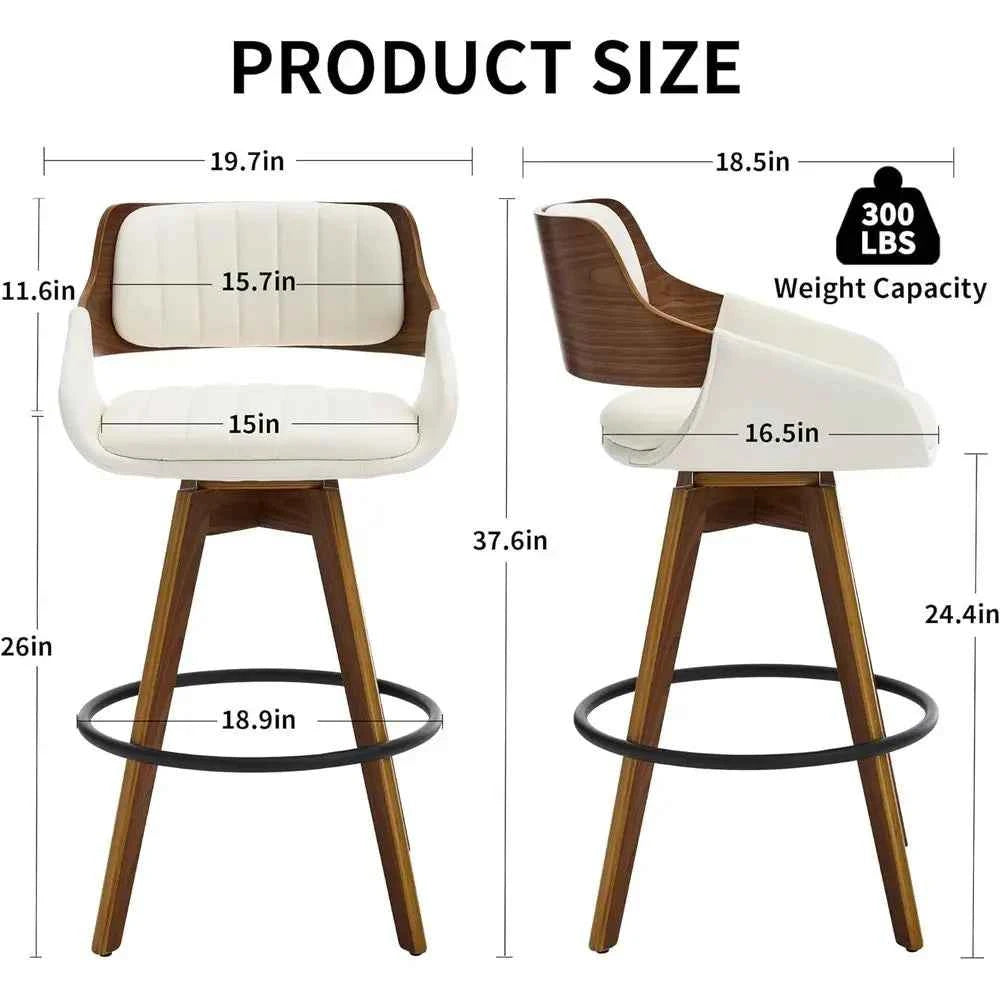 Arvello™ Walnut Swivel Bar Stools – Set of 2 by PurelyhomeDeco