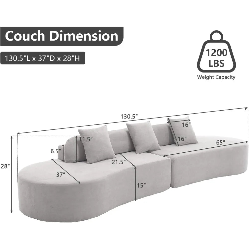 ARCOVA GRAND™ 130.5" Curved Sectional | Sculptural Cloud Couch