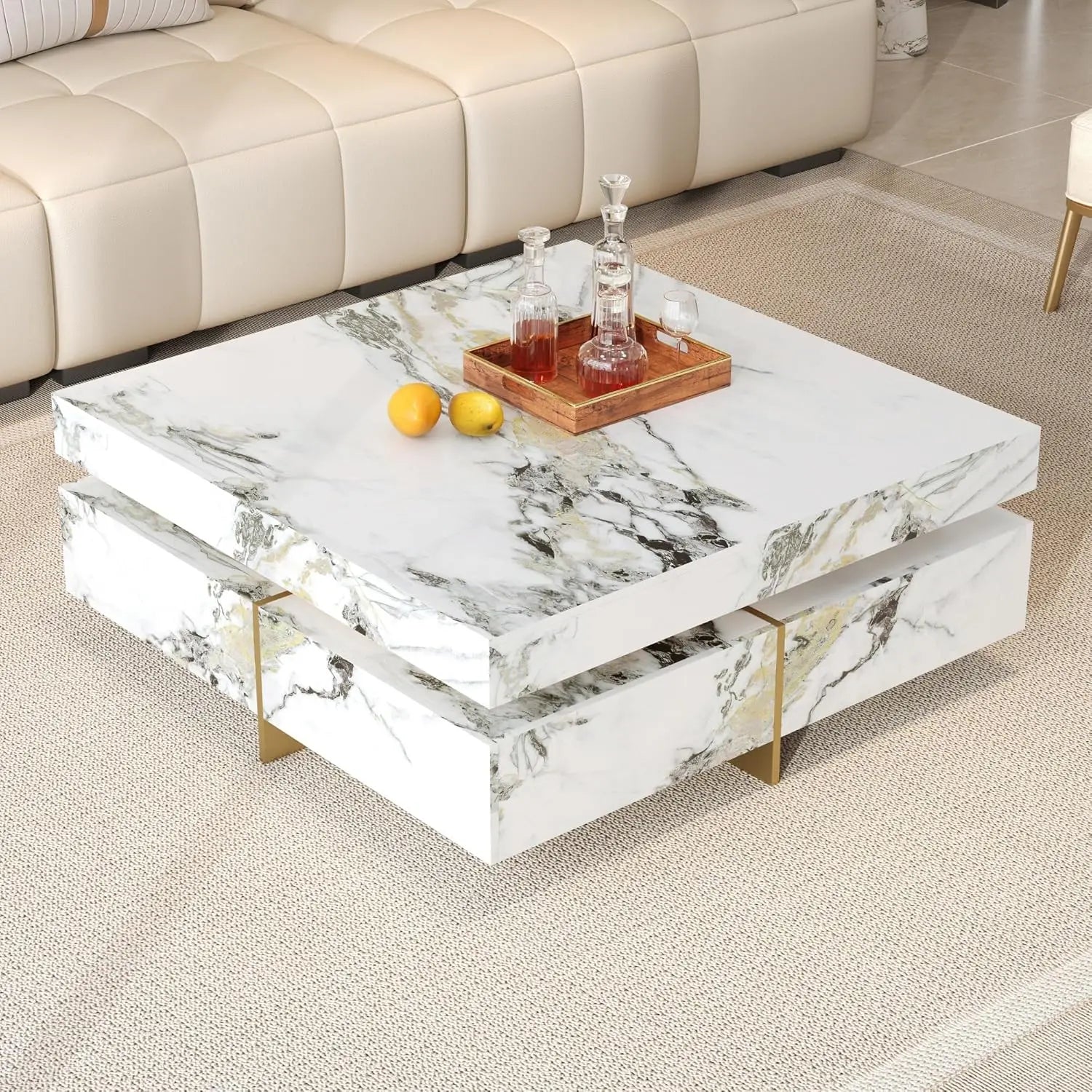 AURUM VAULT™ Modern Square Coffee Table by PurelyhomeDeco