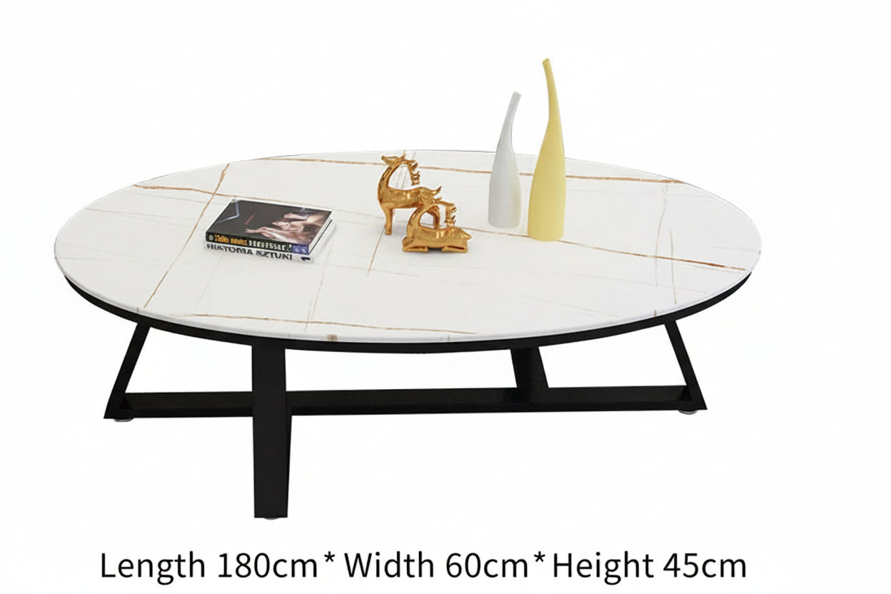 Verona™ Oval Marble Coffee Table – Modern Luxury Living Room Table by PurelyhomeDeco