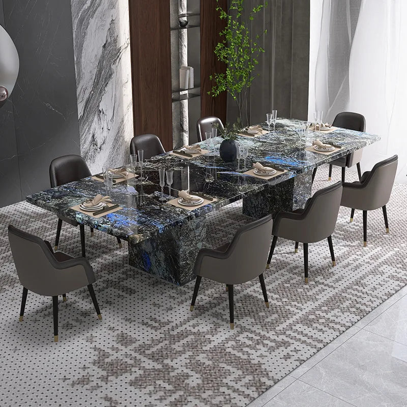 AZURÉA™ Blue Jadeite Marble Dining Set (10-Seater)