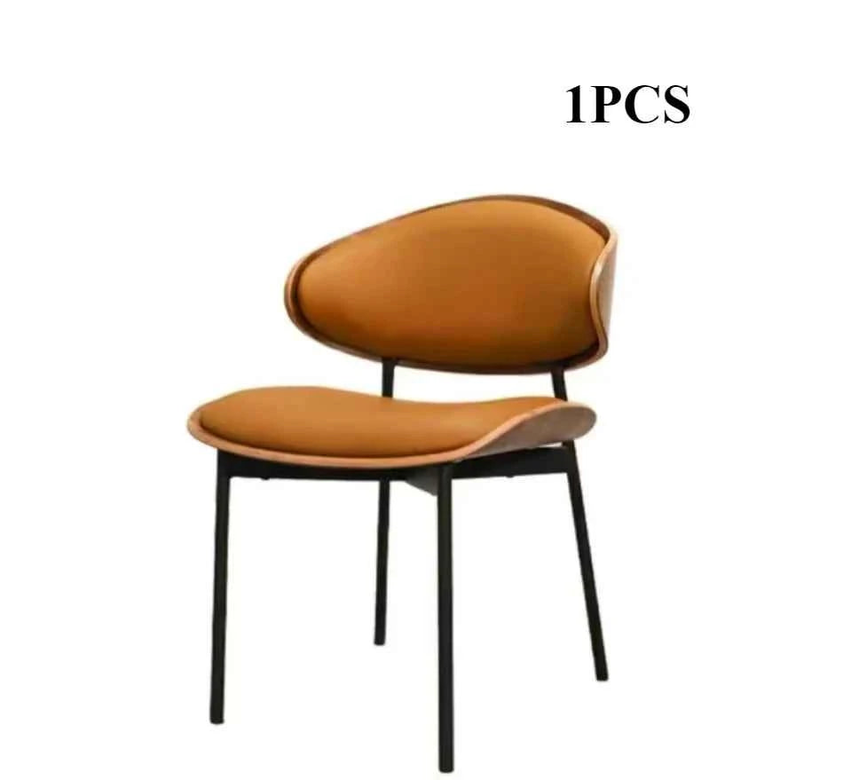 Noir Valencia™ – Genuine Leather Mid-Century Dining Chair by PurelyhomeDeco