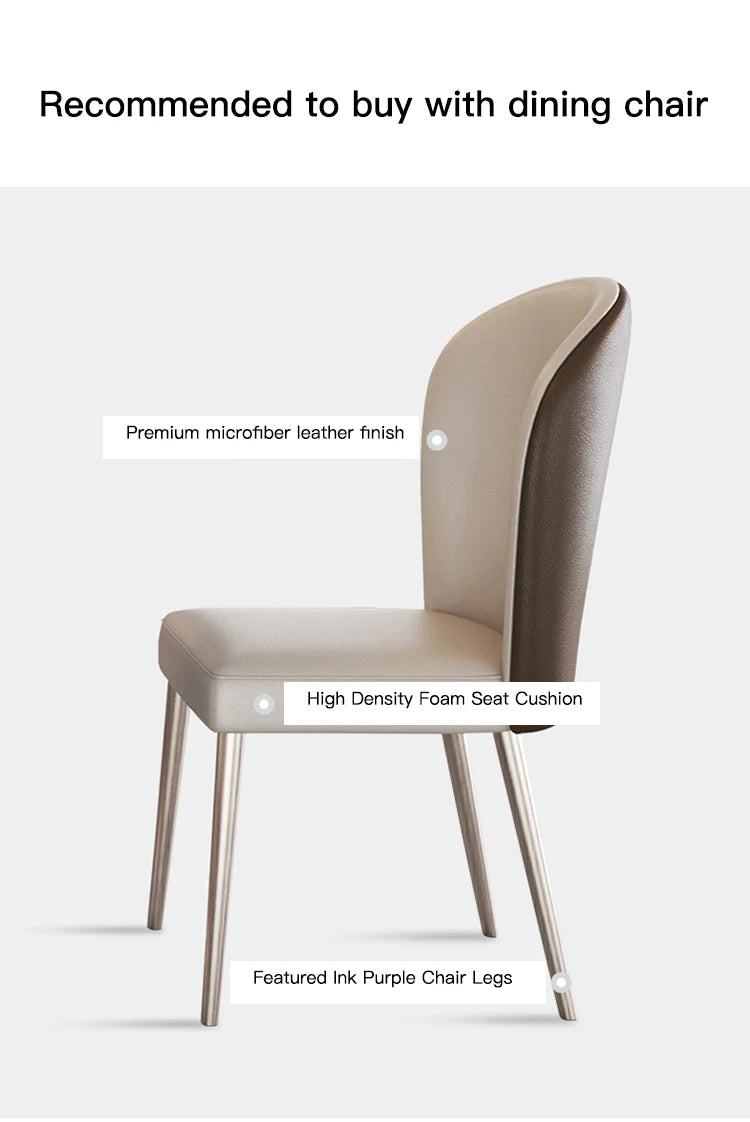 SILORA White Marble Round Dining Table with Turntable