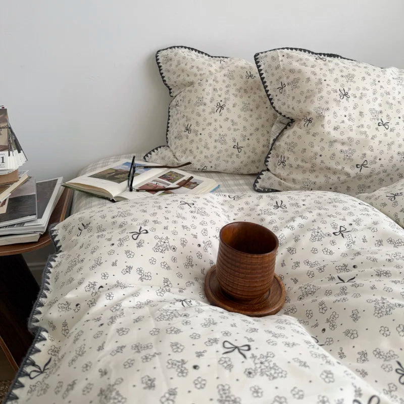 PrairieLuxe™ INS American Countryside Pure Cotton Bedding Set – Double-Layer Yarn Soft Luxury Bed Linens