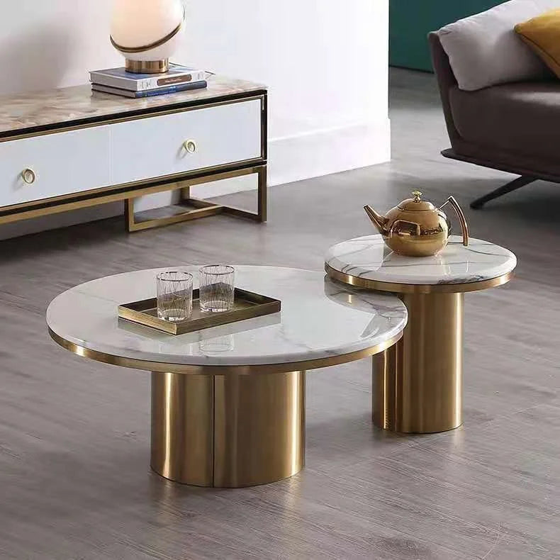 THE GOLDEN CONSTELLATION — 2-Piece Marble Table Set by PurelyhomeDeco