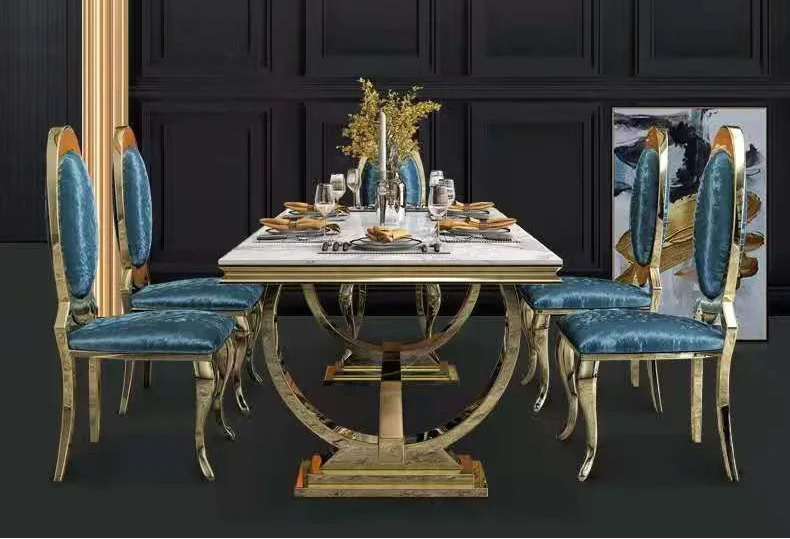 ZANORIA™ Elite Gold Structure Dining Set