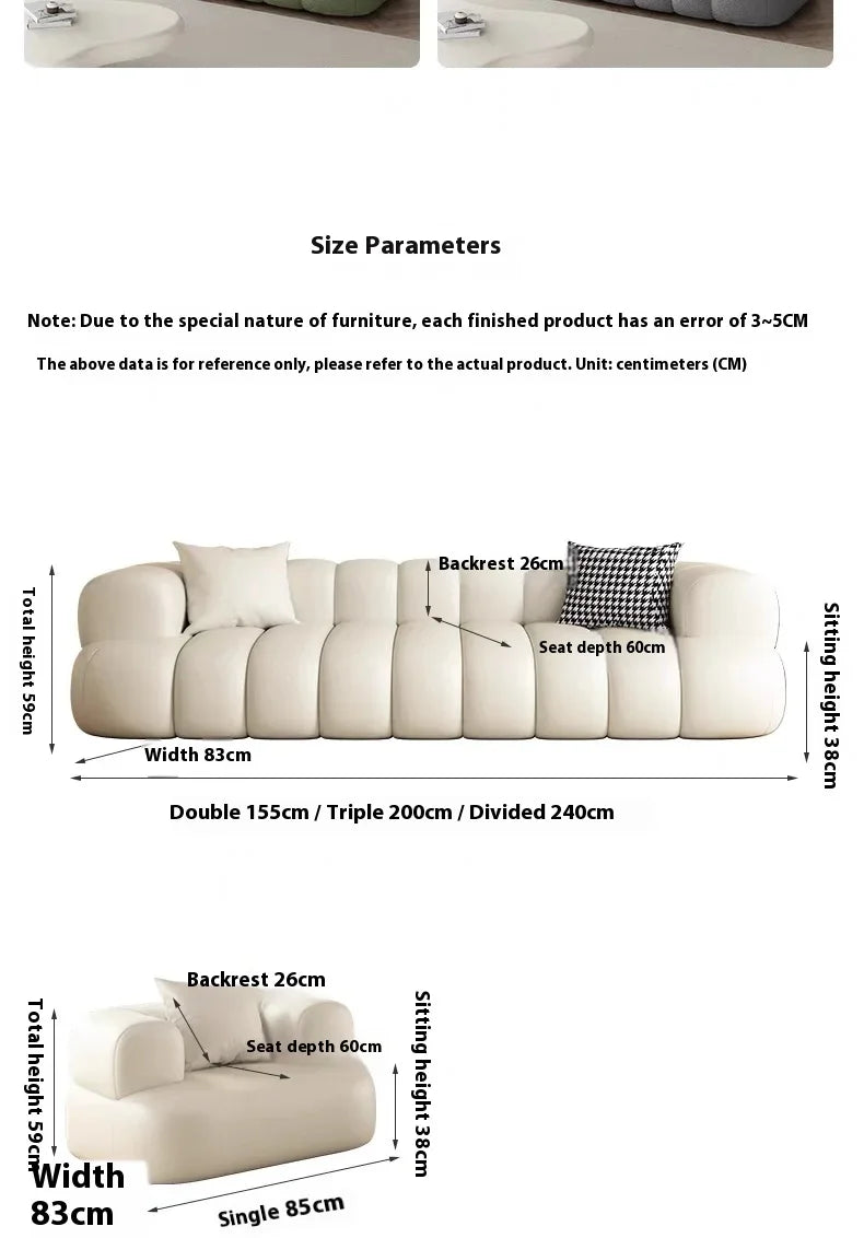 ARCELIA BLANC™ Velvet Cloud Couch | Deep Seat Designer Sofa