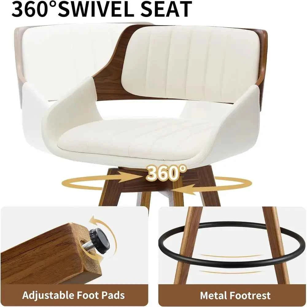 Arvello™ Walnut Swivel Bar Stools – Set of 2 by PurelyhomeDeco