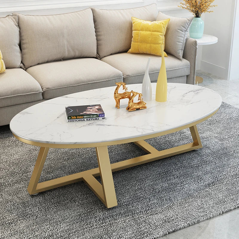 Verona™ Oval Marble Coffee Table – Modern Luxury Living Room Table by PurelyhomeDeco