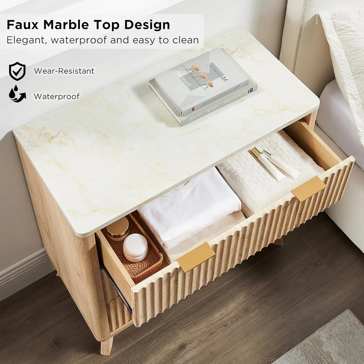 Elysian Customizable Fluted Nightstands Set of 2 by PurelyhomeDeco