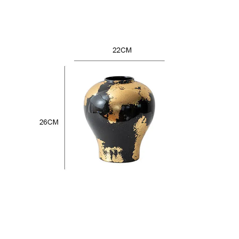 Aurelia Foil – Gold-Plated Porcelain Decorative Vase | Luxury Table Accent