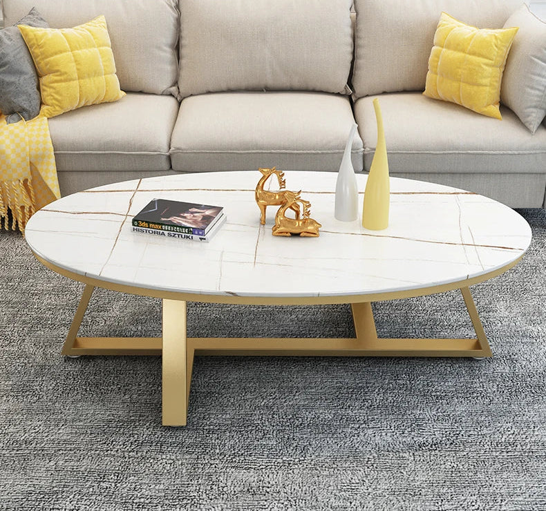 Verona™ Oval Marble Coffee Table – Modern Luxury Living Room Table by PurelyhomeDeco