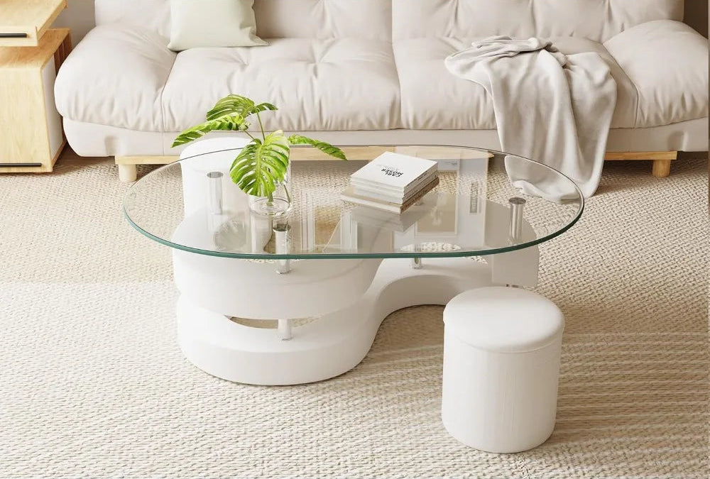 VELOCITY™ Table Trio Modern Nesting Coffee Table Set for Living Room by PurelyhomeDeco