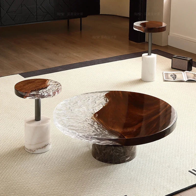 Aqua Lumina™ – Epoxy Resin Round Coffee Table by PurelyhomeDeco