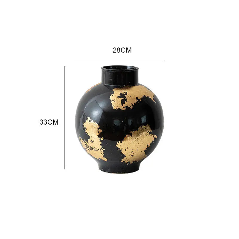 Aurelia Foil – Gold-Plated Porcelain Decorative Vase | Luxury Table Accent