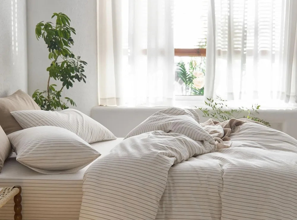 Grand Lino Soft Cotton Duvet Cover Set – Natural Linen-Feel Luxury Series