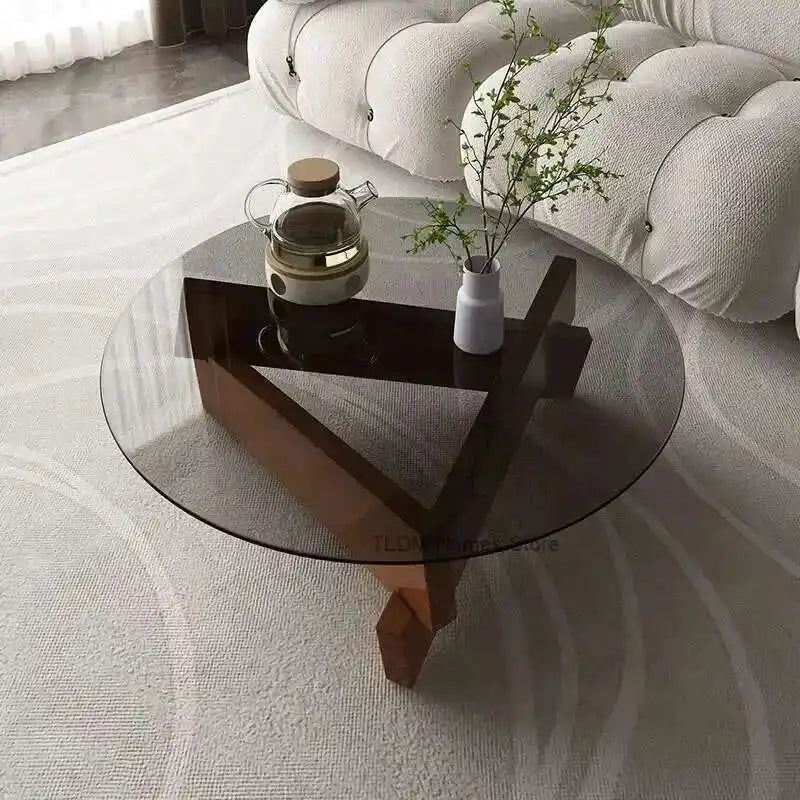 WOODGLASS ICON™ Modern Wood & Glass Coffee Table for Luxury Living Room Decor by PurelyhomeDeco