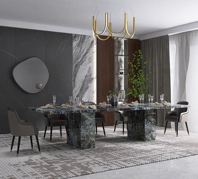 AZURÉA™ Blue Jadeite Marble Dining Set (10-Seater)