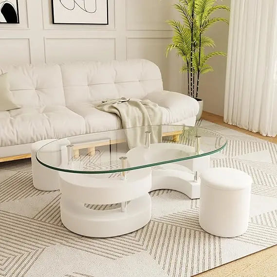 VELOCITY™ Table Trio Modern Nesting Coffee Table Set for Living Room by PurelyhomeDeco