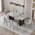 SORA™Modern Faux Marble Dining Set (Table + 7 Chairs) by PurelyhomeDeco