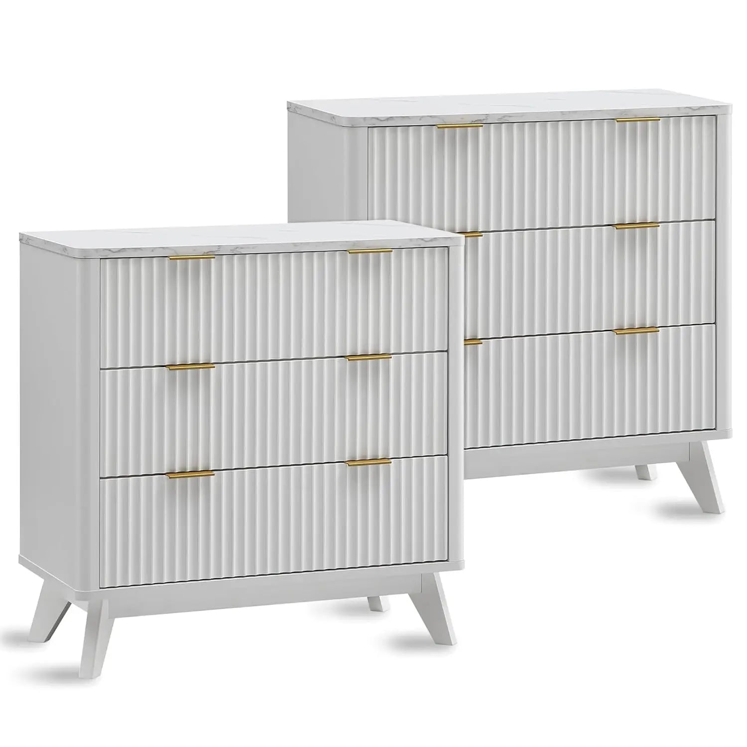 Elysian Customizable Fluted Nightstands Set of 2 by PurelyhomeDeco