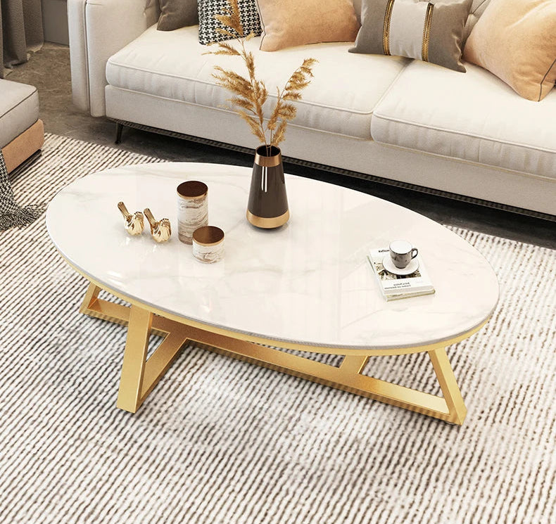 Verona™ Oval Marble Coffee Table – Modern Luxury Living Room Table by PurelyhomeDeco