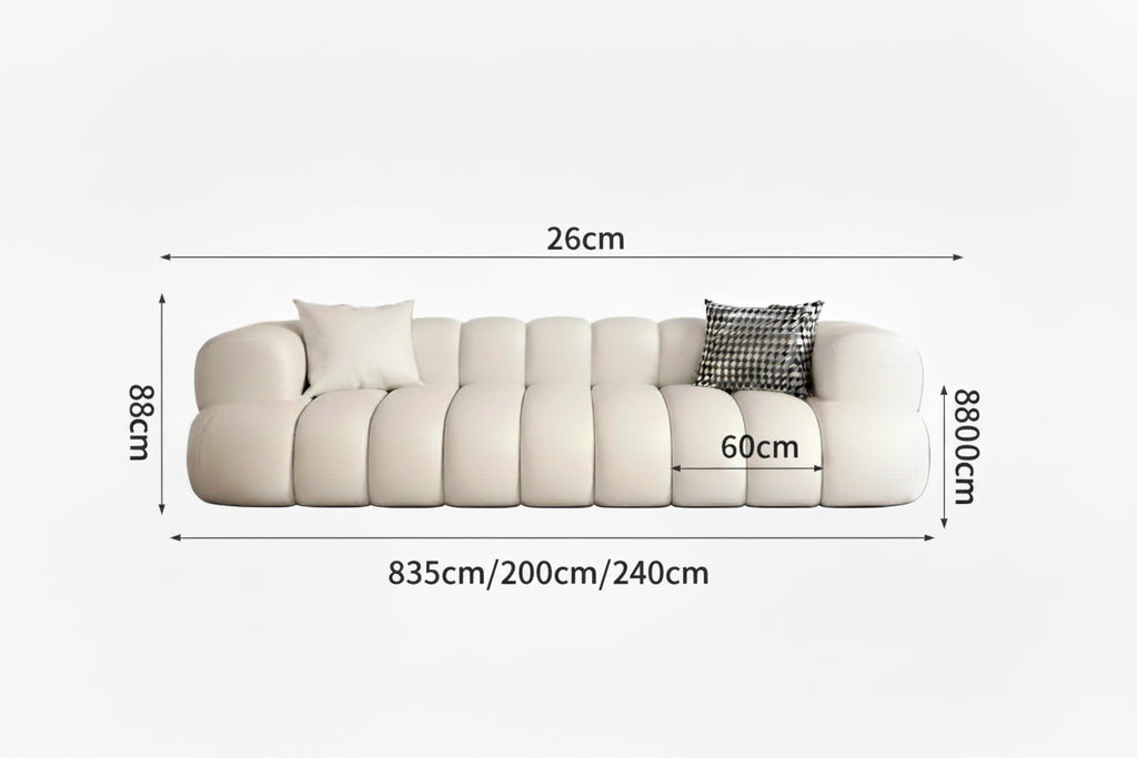 ARCELIA BLANC™ Velvet Cloud Couch | Deep Seat Designer Sofa