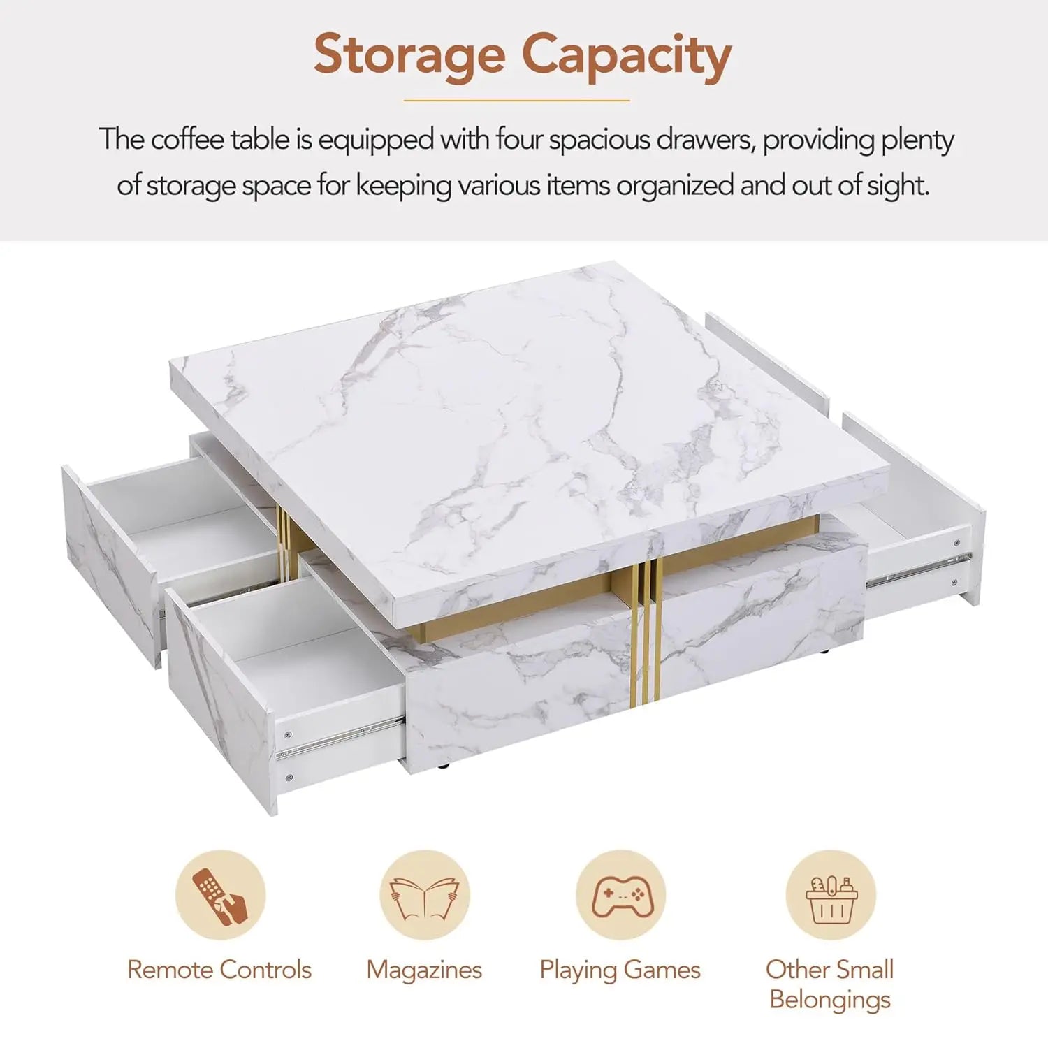 AURUM VAULT™ Modern Square Coffee Table by PurelyhomeDeco
