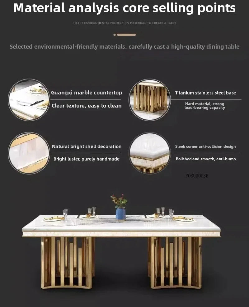 VELORIA™Italian White Marble Dining Set