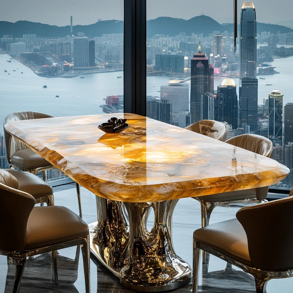 JADEVA™ Natural Jade Stone Dining Table