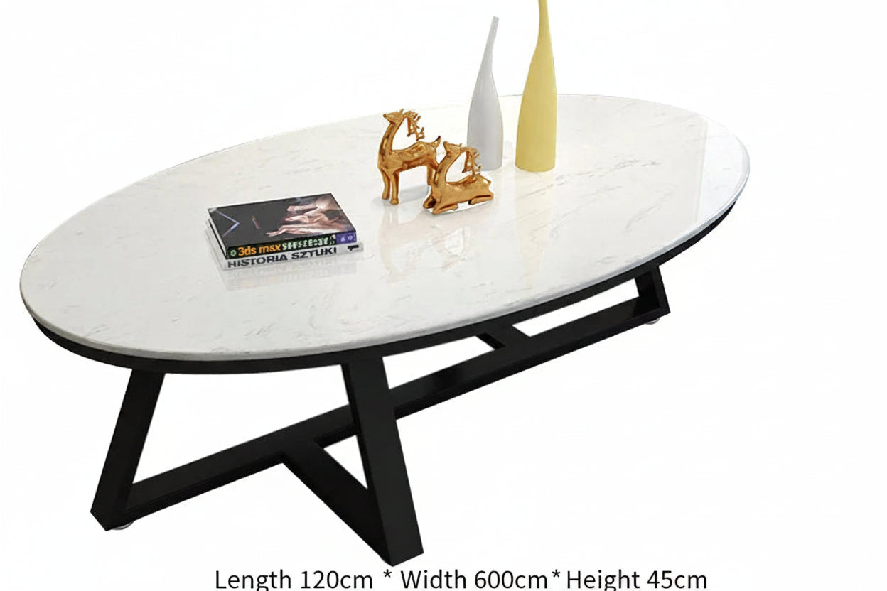 Verona™ Oval Marble Coffee Table – Modern Luxury Living Room Table by PurelyhomeDeco