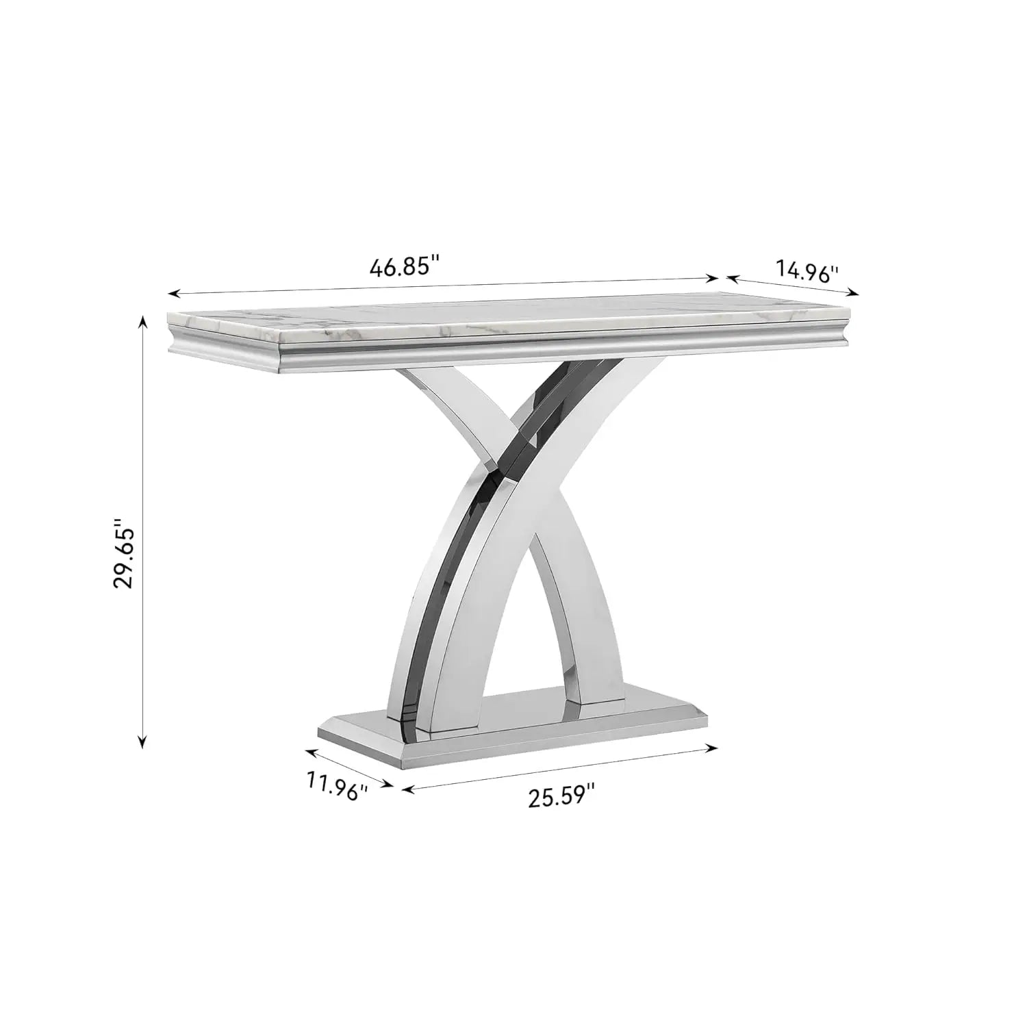 MARXÉ Faux Marble X-Base Console Table by PurelyhomeDeco