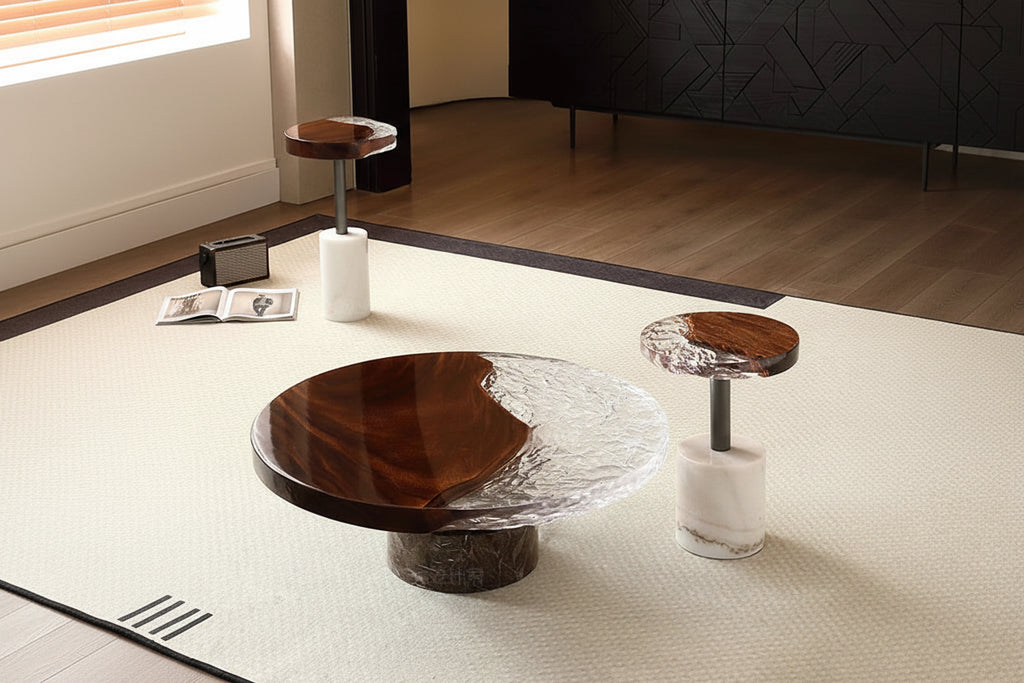 Aqua Lumina™ – Epoxy Resin Round Coffee Table by PurelyhomeDeco