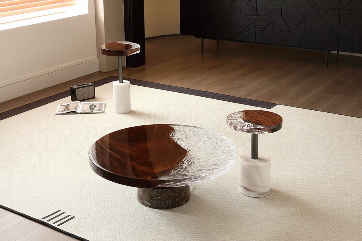 Aqua Lumina™ – Epoxy Resin Round Coffee Table by PurelyhomeDeco