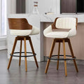 Arvello™ Walnut Swivel Bar Stools – Set of 2 by PurelyhomeDeco