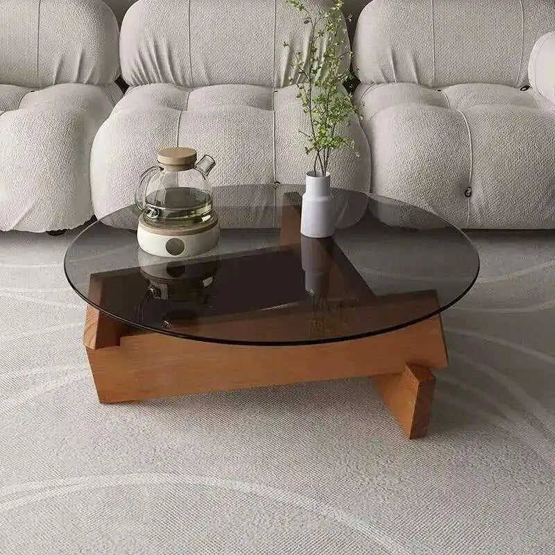 WOODGLASS ICON™ Modern Wood & Glass Coffee Table for Luxury Living Room Decor by PurelyhomeDeco