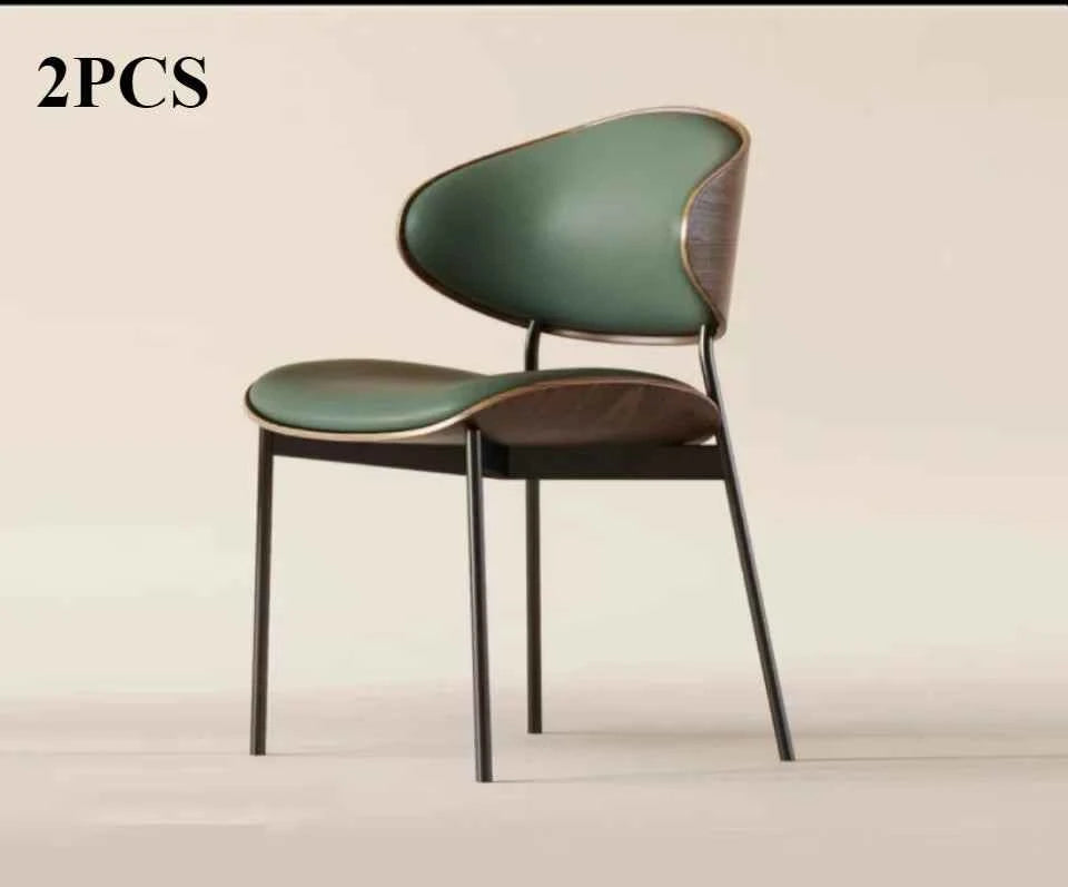 Noir Valencia™ – Genuine Leather Mid-Century Dining Chair by PurelyhomeDeco