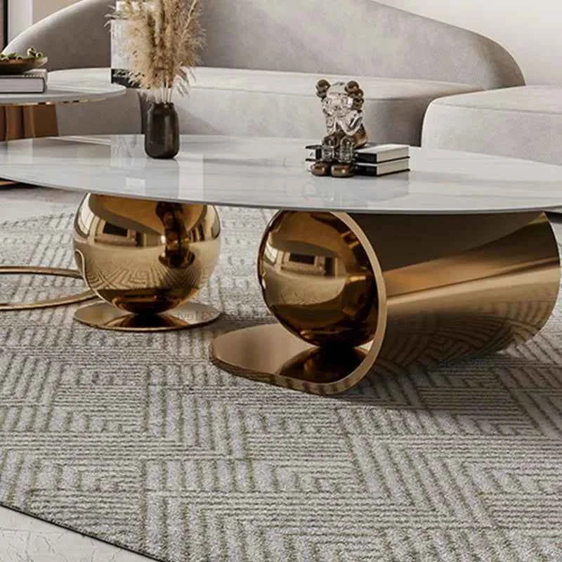 Alba Scultura™ – Designer Irregular White Marble Coffee Table by PurelyhomeDeco