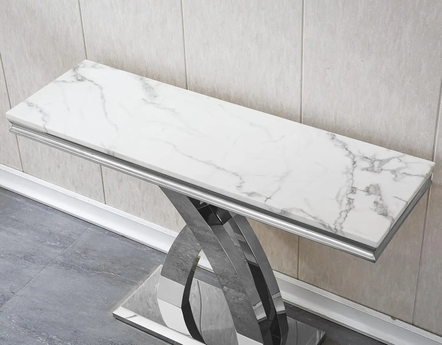 MARXÉ Faux Marble X-Base Console Table by PurelyhomeDeco